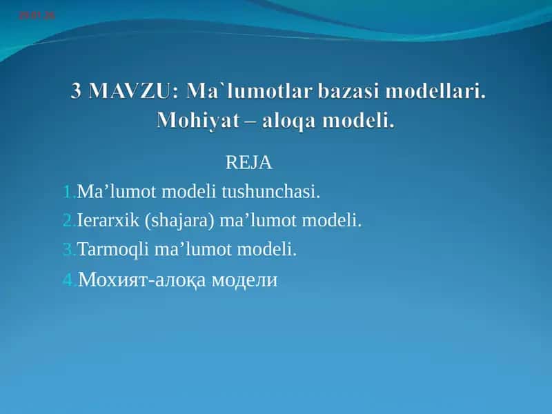 Ma’lumot modeli