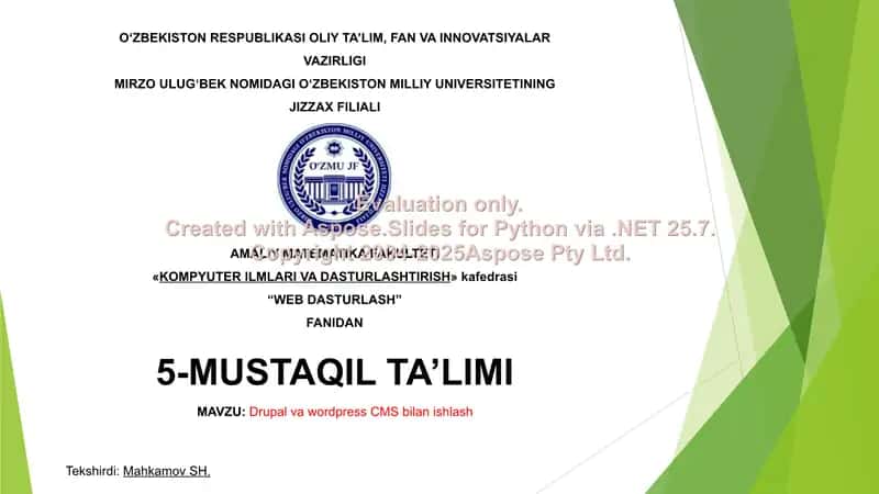 Drupal va WordPress CMS bilan ishlash
