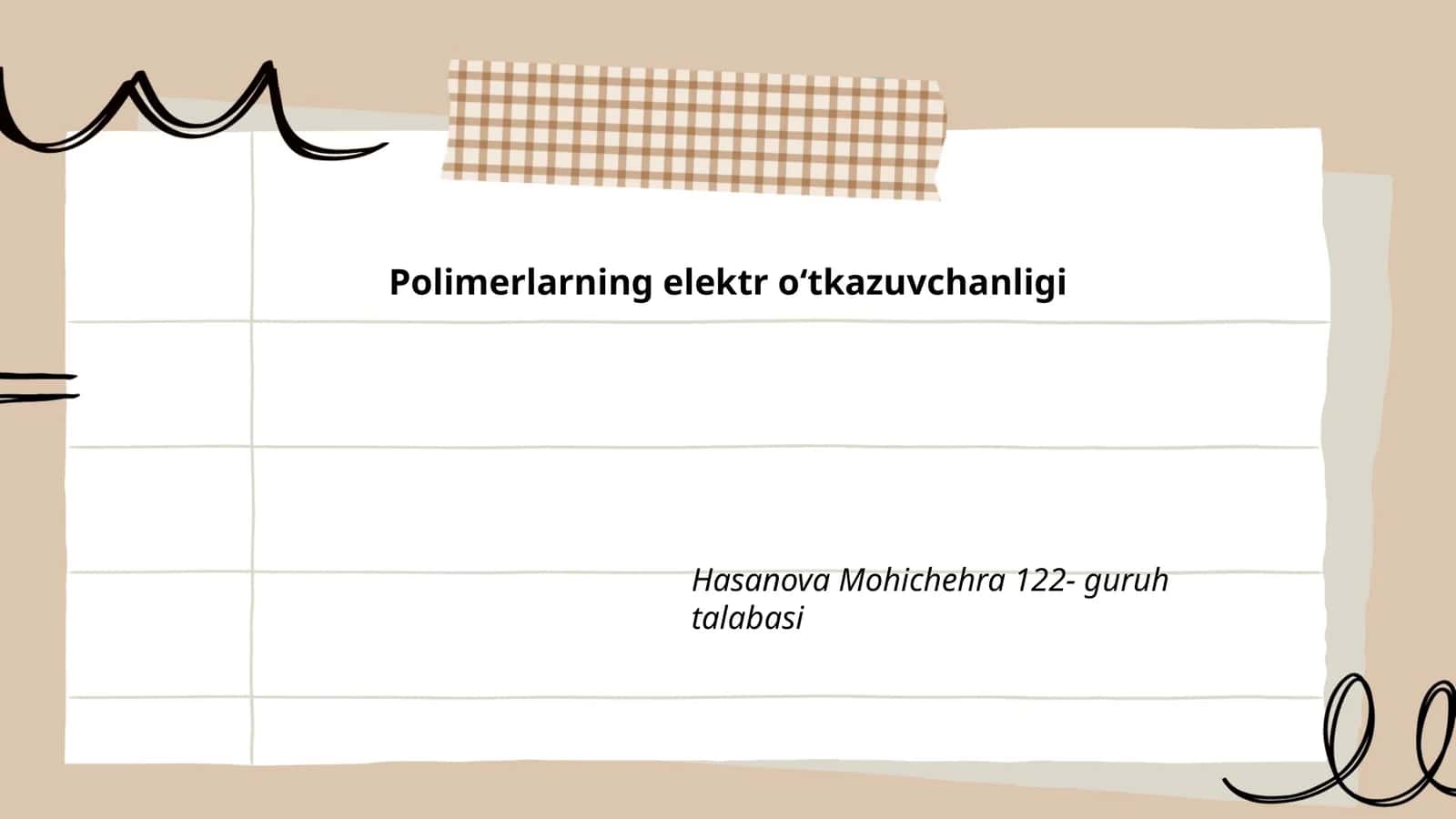 Polimerlarning elektr o‘tkazuvchanligi