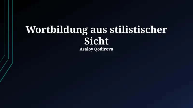 Wortbildung aus stilistischer Sicht