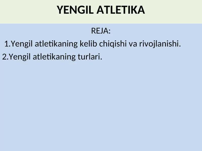 YENGIL ATLETIKA