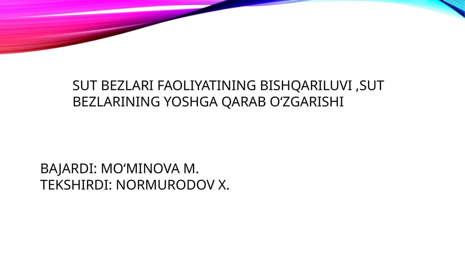Sut bezlari faoliyatinining boshqarilishi
