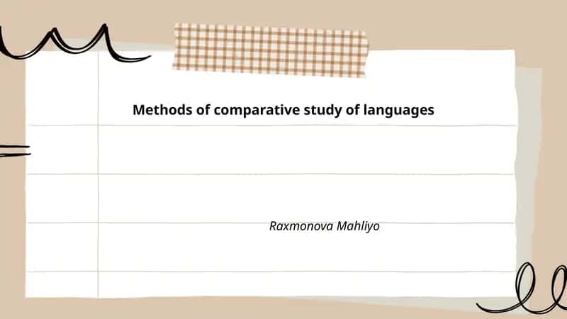 Methods of comparative study of languages