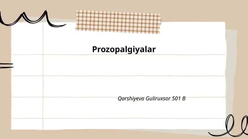 Prozopalgiyalar