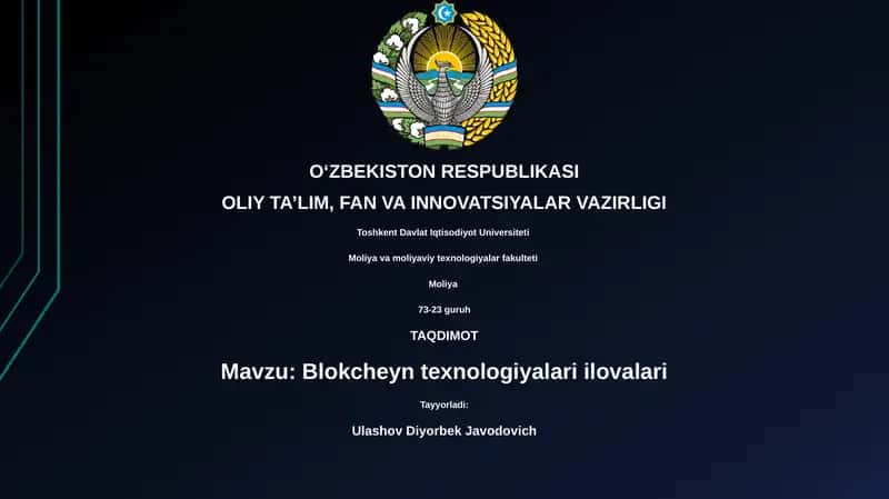Blokcheyn texnologiyalari ilovalari