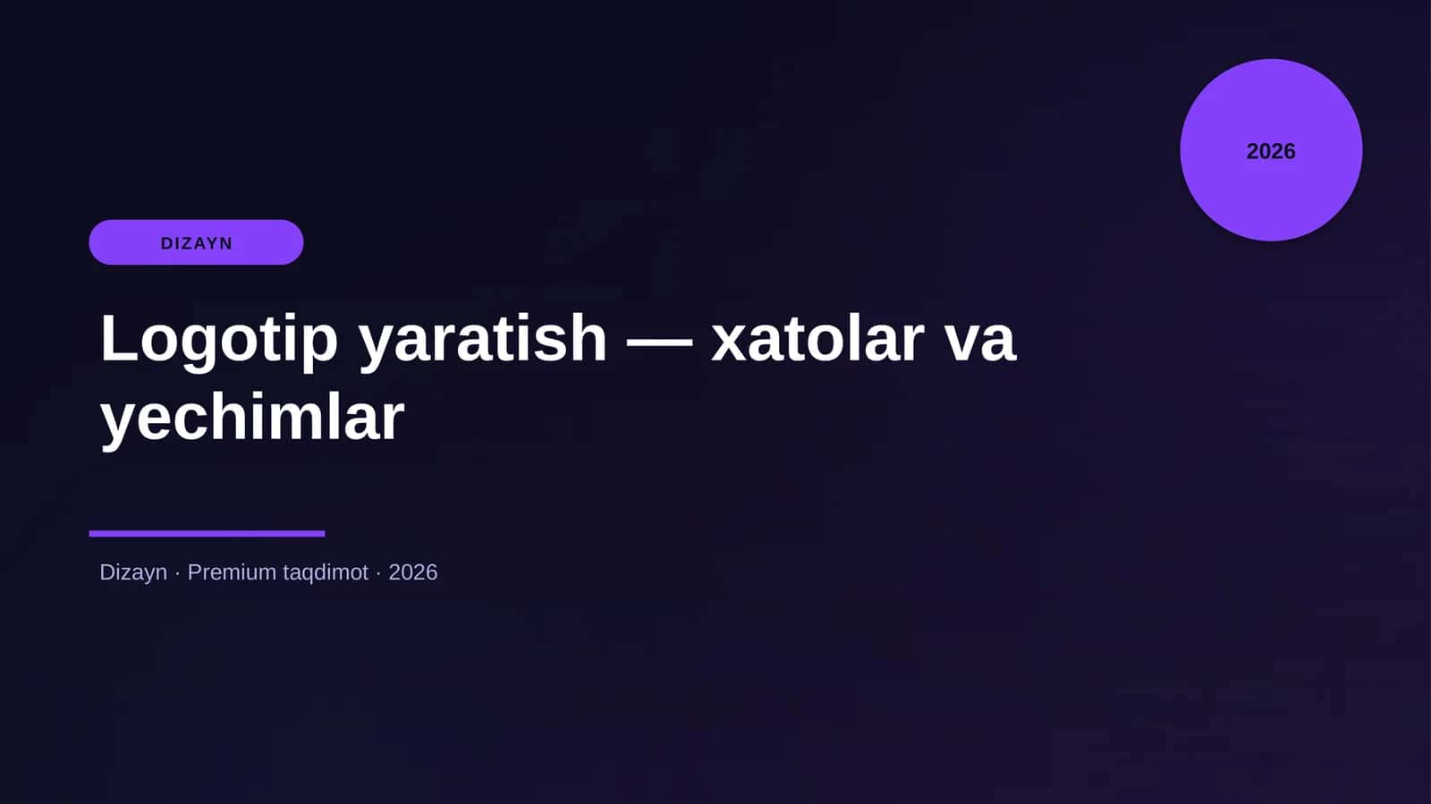 Logotip yaratish — xatolar va yechimlar