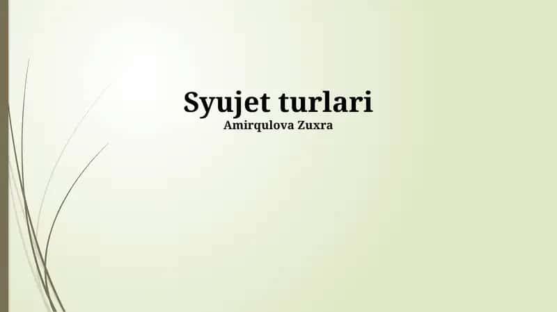 Syujet turlari