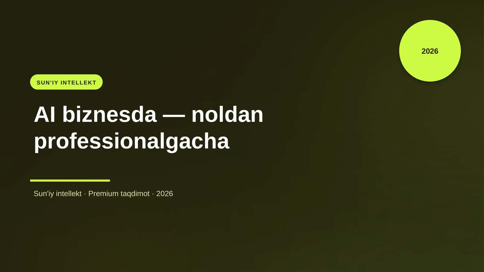 AI biznesda — noldan professionalgacha