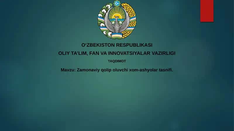 Zamonaviy qoliplash materiallarining tasnifi