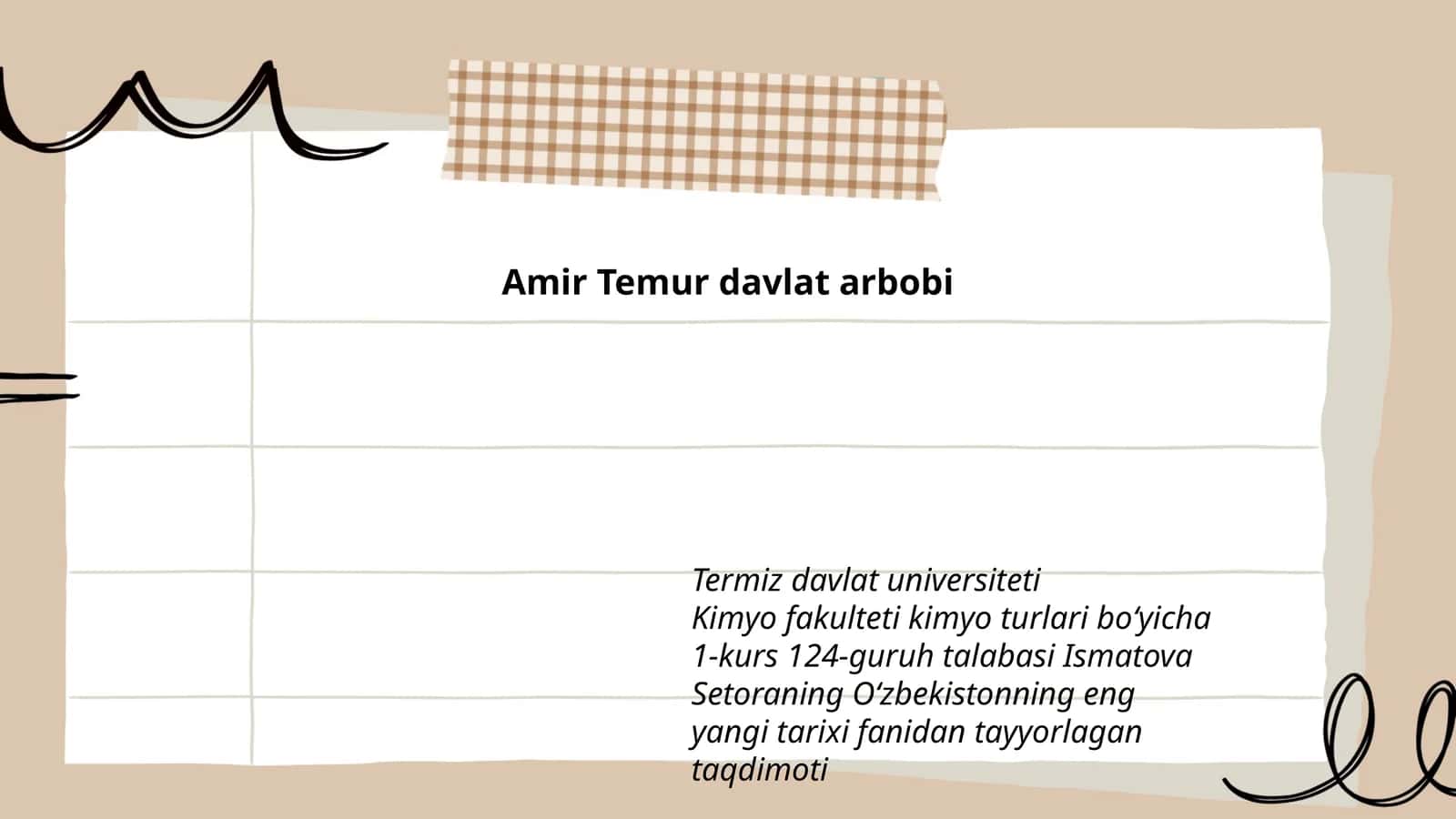 Oʻzbekistonning eng yangi tarixi fanidan taqdimot