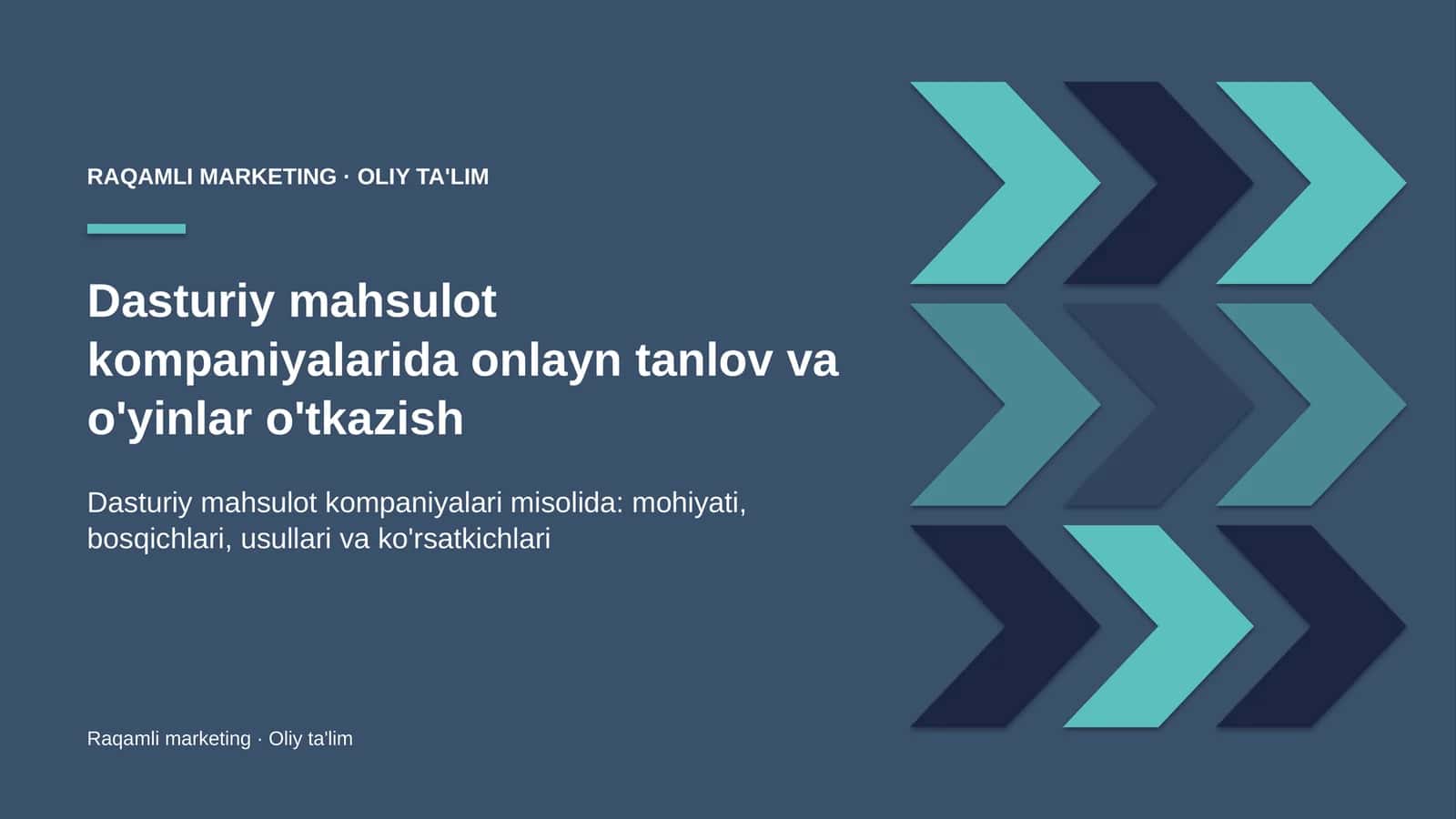 Dasturiy mahsulot kompaniyalarida onlayn tanlov va o'yinlar o'tkazish