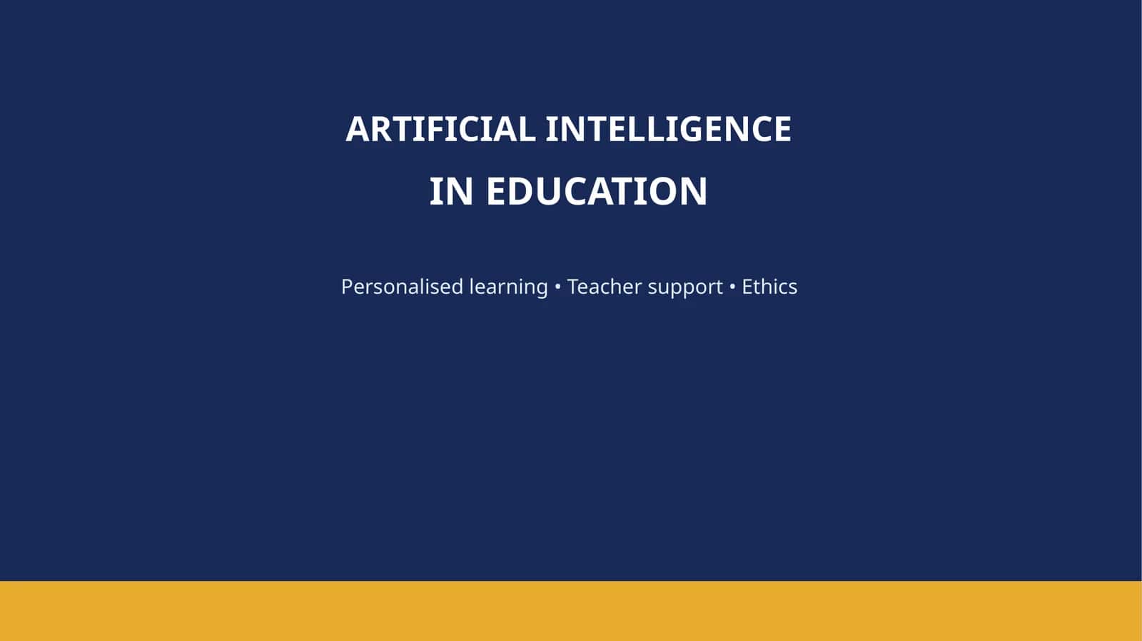 Artificial Intelligence in Education