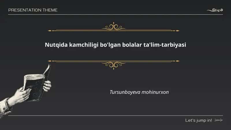 Nutqida kamchiligi bo'lgan bolalar ta'lim-tarbiyasi