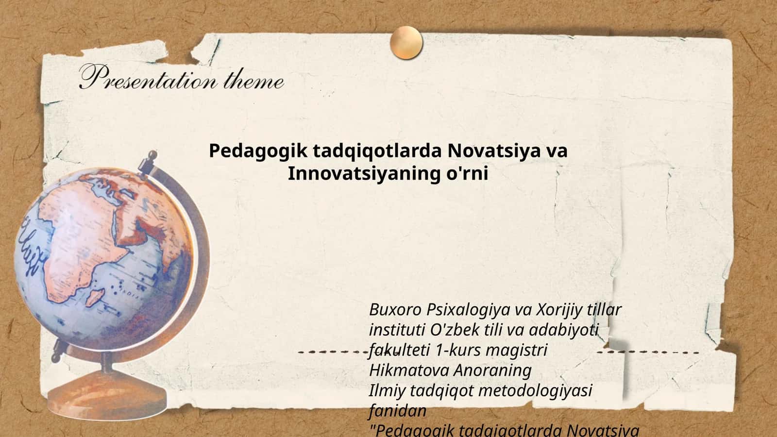 Pedagogik tadqiqotlarda Novatsiya va Innovatsiyaning o'rni