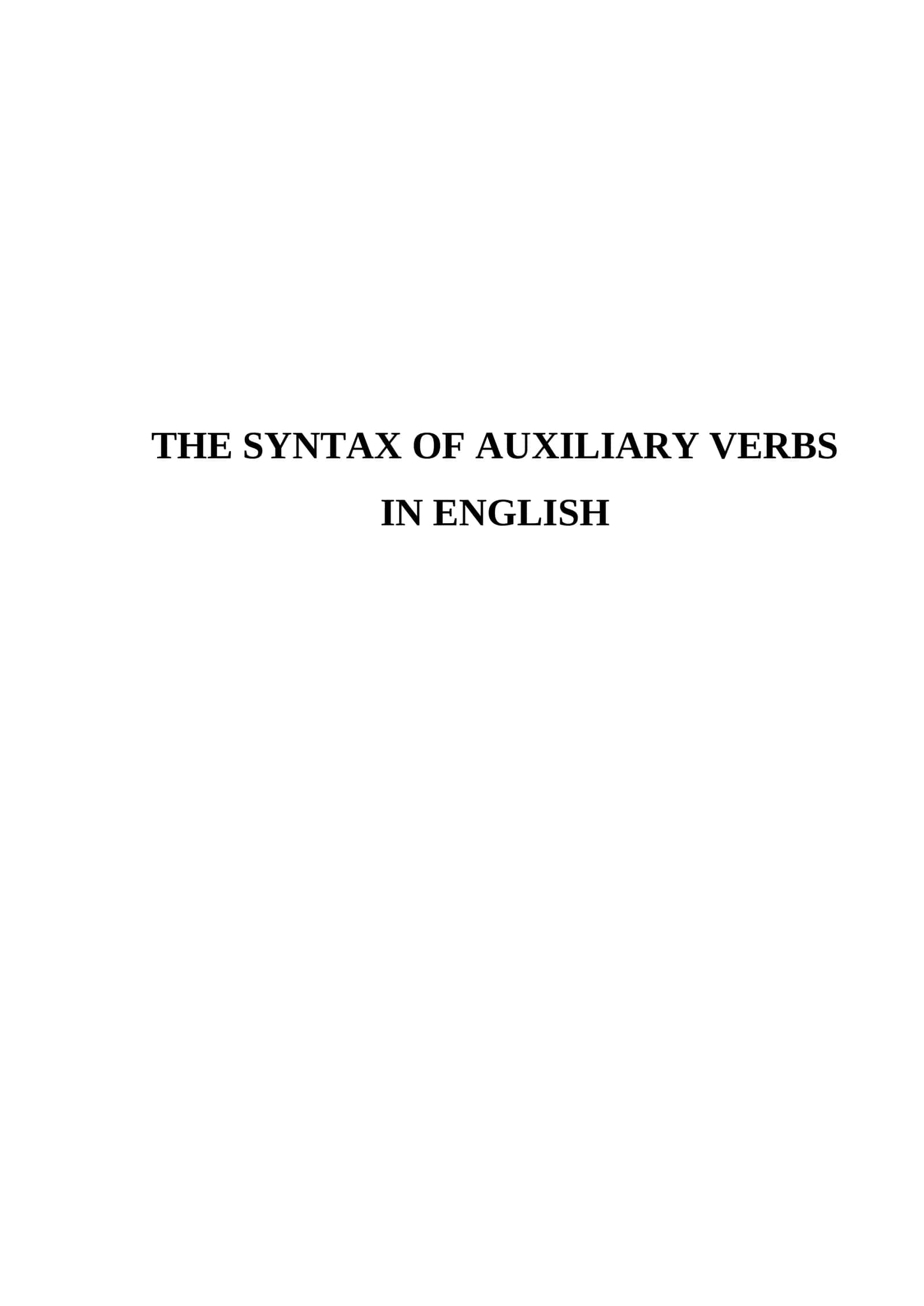 The syntax of auxiliary verbs in English