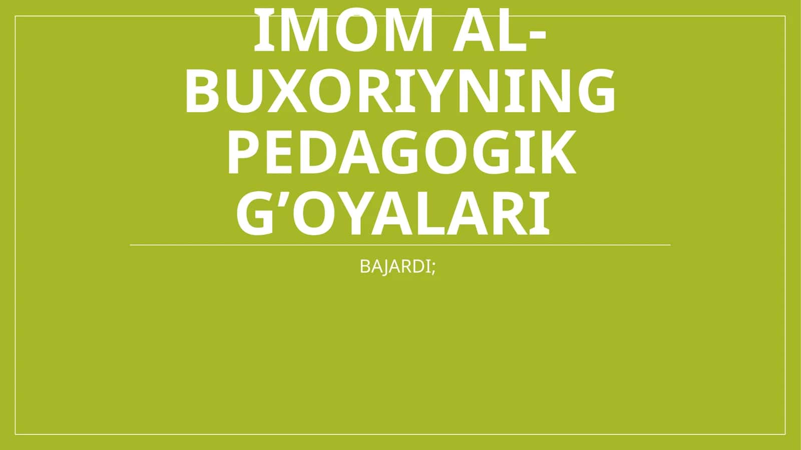 Imom al buxoriy