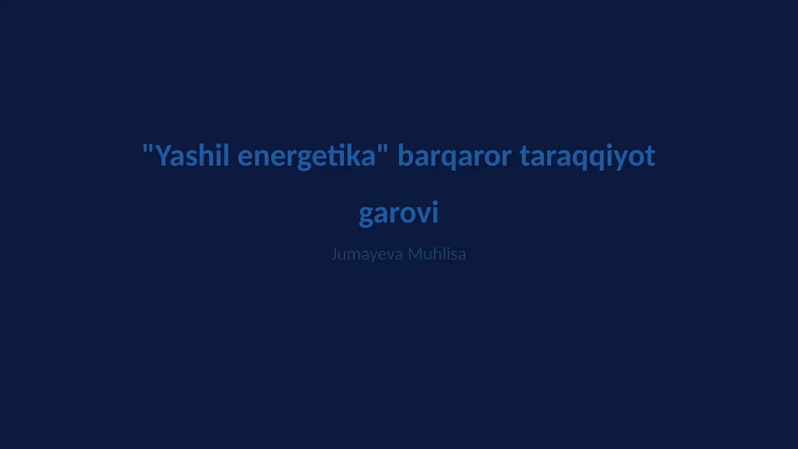 Yashil energetika