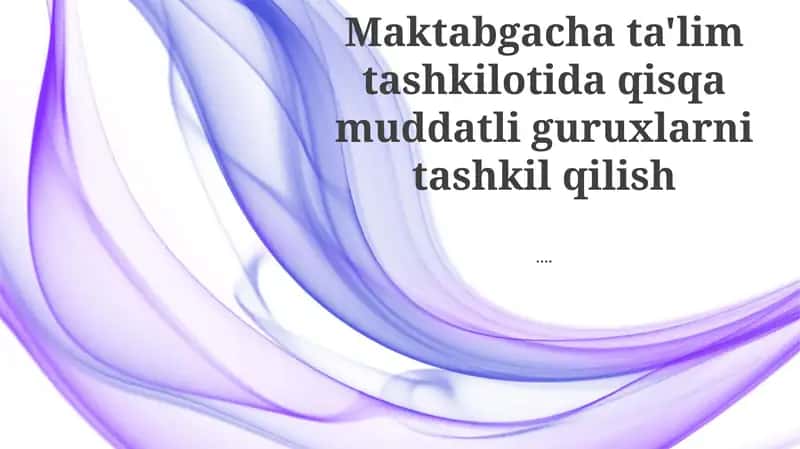 Qisqa muddatli guruhlar ta'rifi