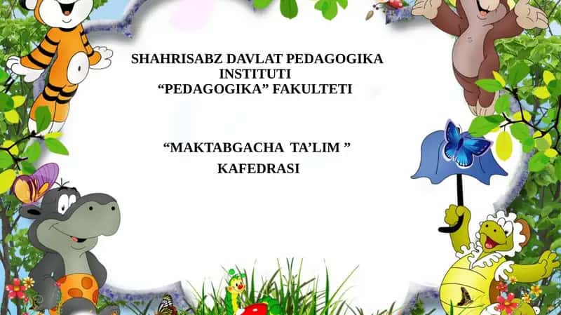 MAKTABGACHA YOSHDAGI BOLALARNINGSENSOR TARBIYASI