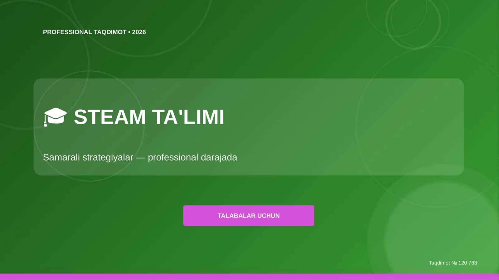 STEAM ta'limi: samarali strategiyalar (professional darajada) [talabalar uchun]