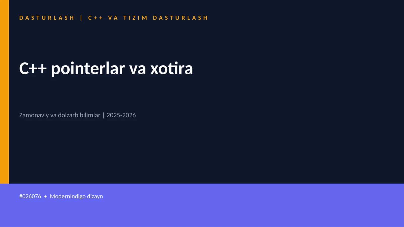 C++ VA TIZIM DASTURLASH