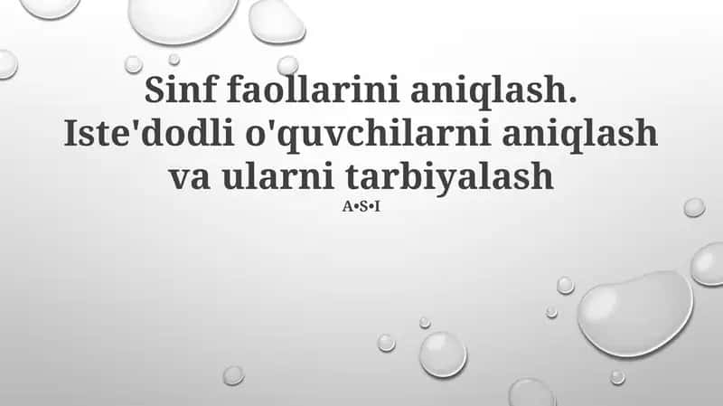Sinf faollarini aniqlash
