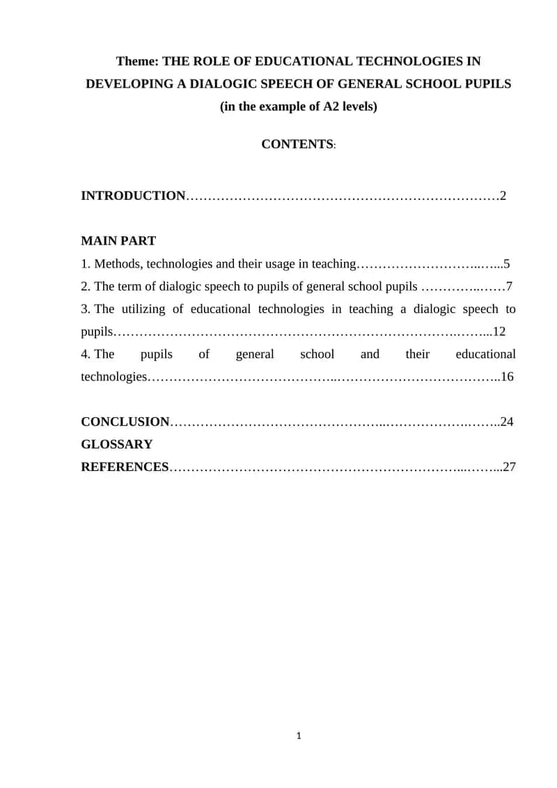 THE ROLE OF EDUCATIONAL TECHNOLOGIES IN DEVELOPING A DIALOGIC SPEECH OF GENERAL SCHOOL PUPILS