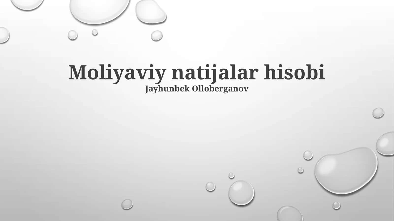 Moliyaviy natijalar hisobi