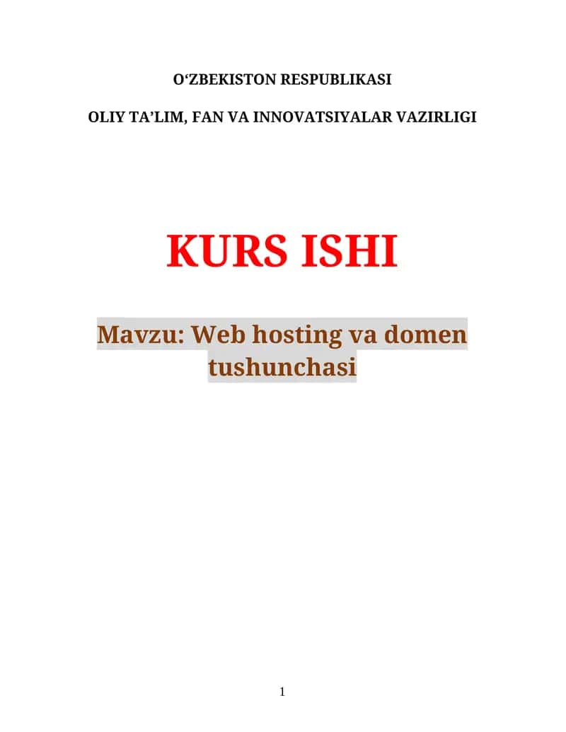 Test va viktorina web-ilovasi kurs ishi