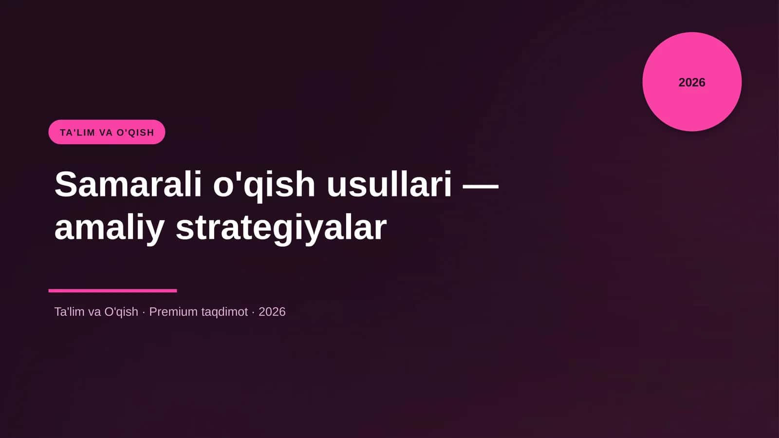 Samarali o'qish usullari — amaliy strategiyalar