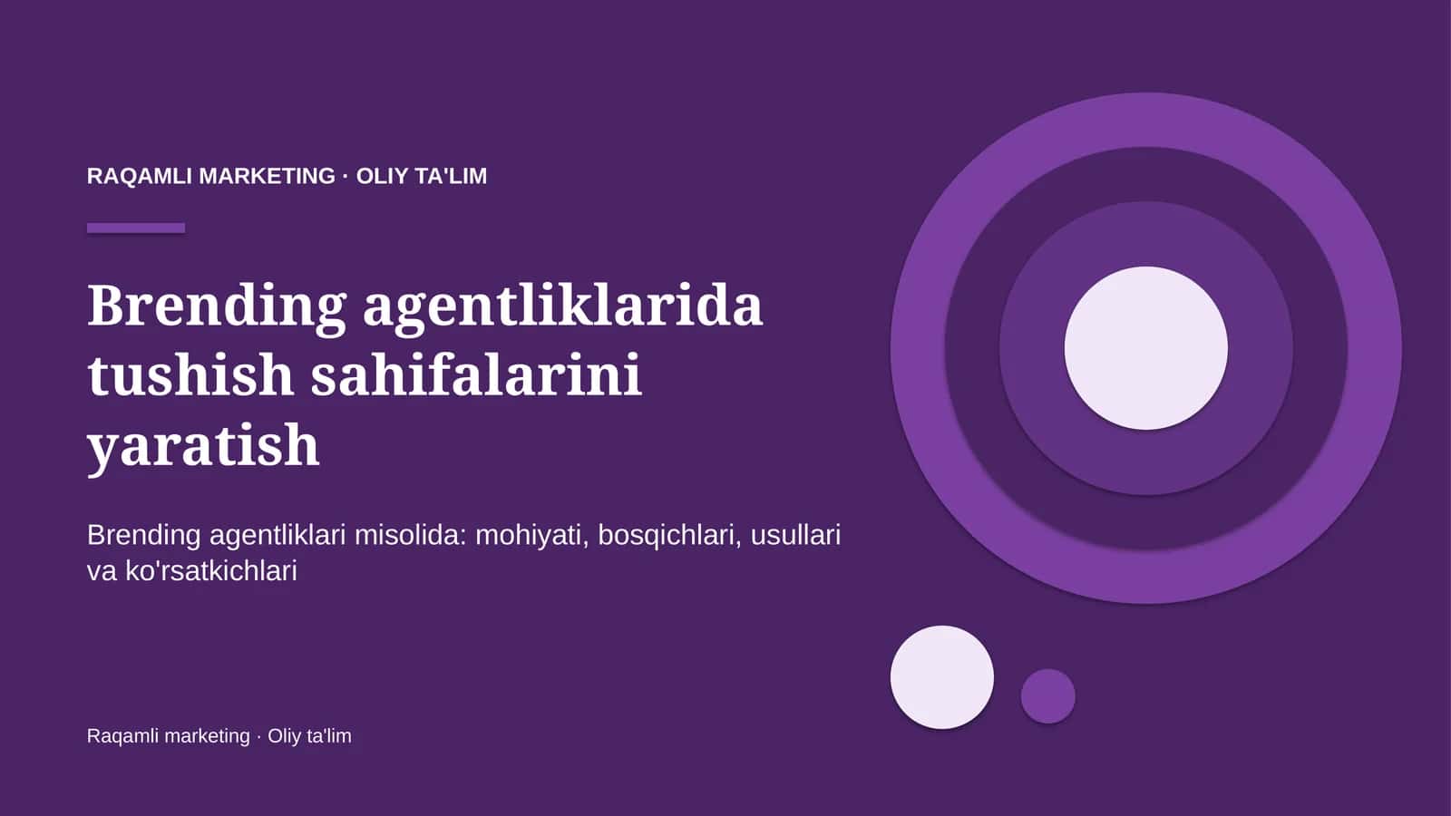 Brending agentliklarida tushish sahifalarini yaratish