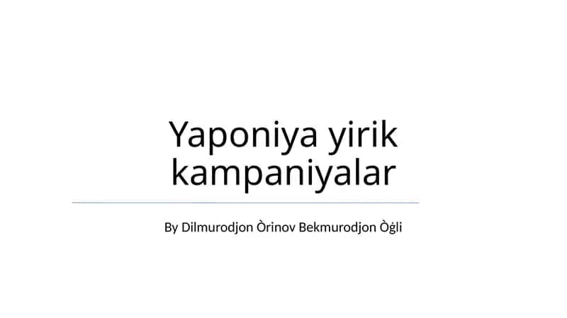 Yaponiya yirik kampaniyalar