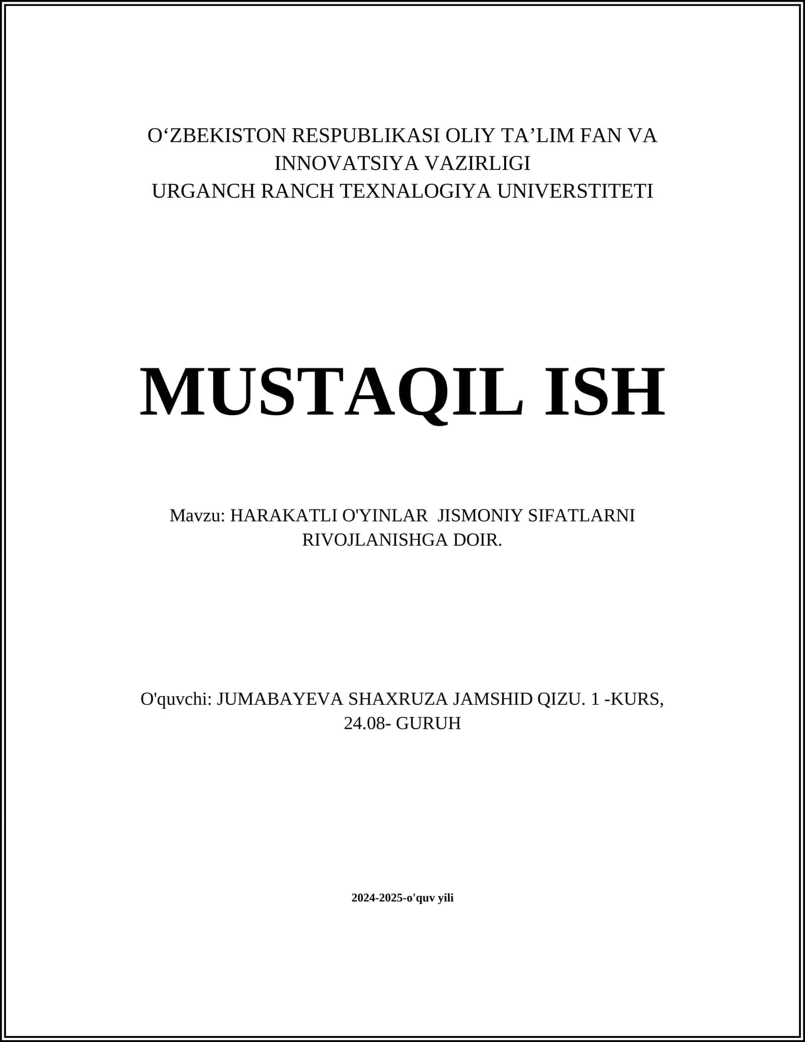 Chidamlilik mashg'ulotlari