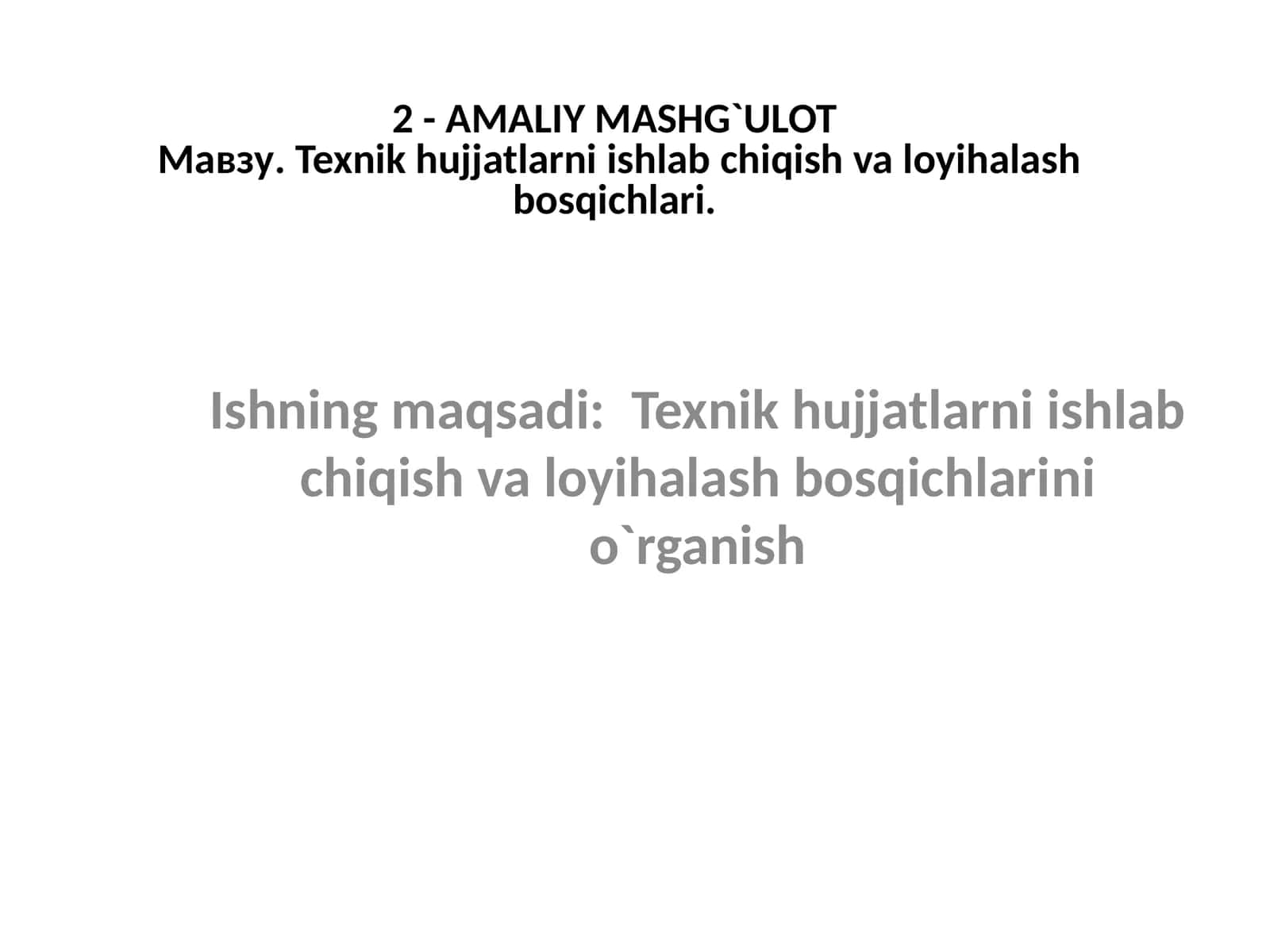 AMALIY MASHG`ULOT