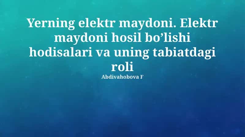Elektr maydoni