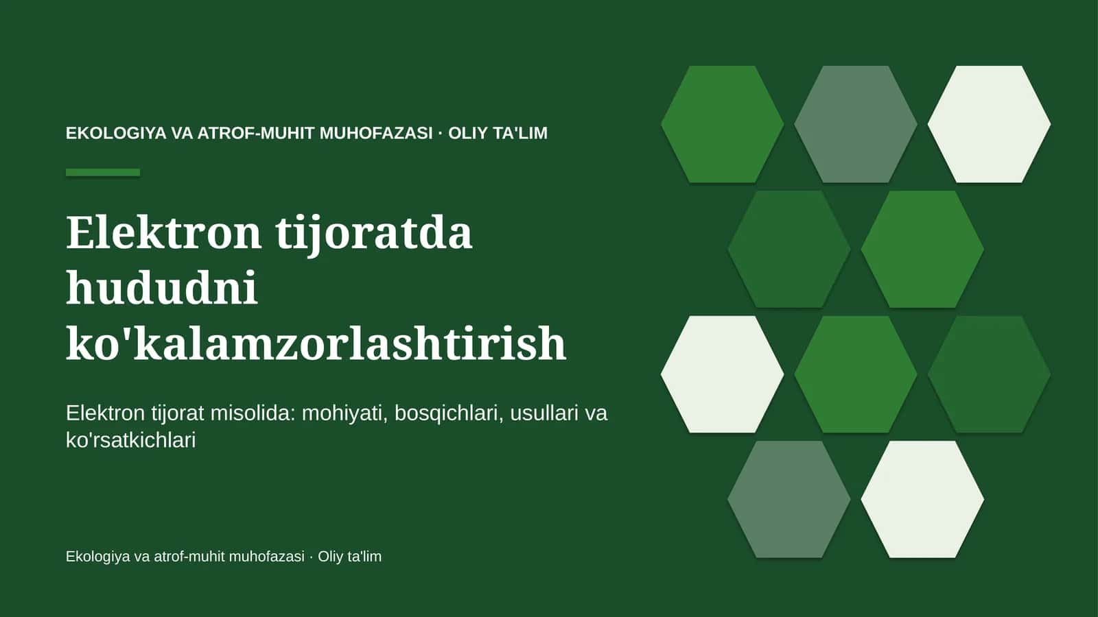 Elektron tijoratda hududni ko'kalamzorlashtirish