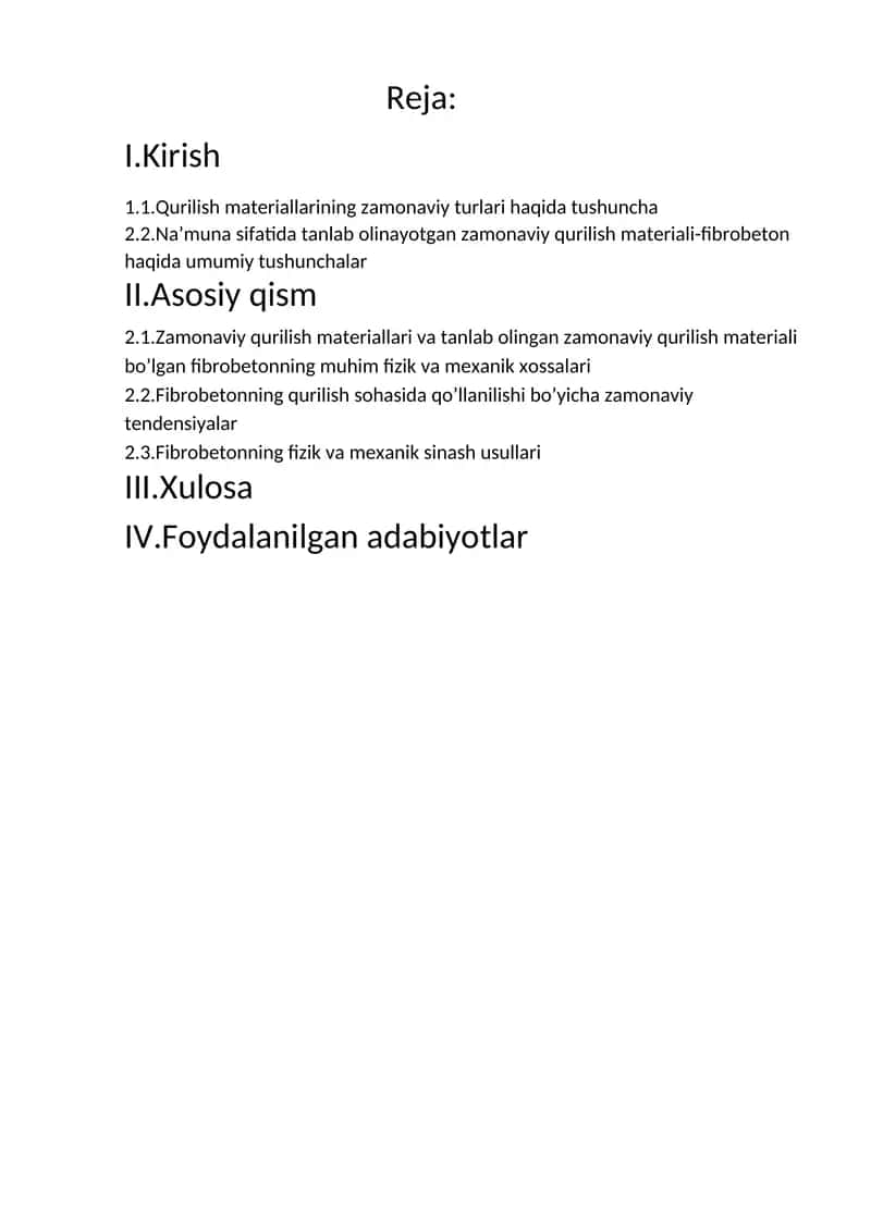 Zamonaviy qurilish materiallari xossalari va ularni sinash usullari