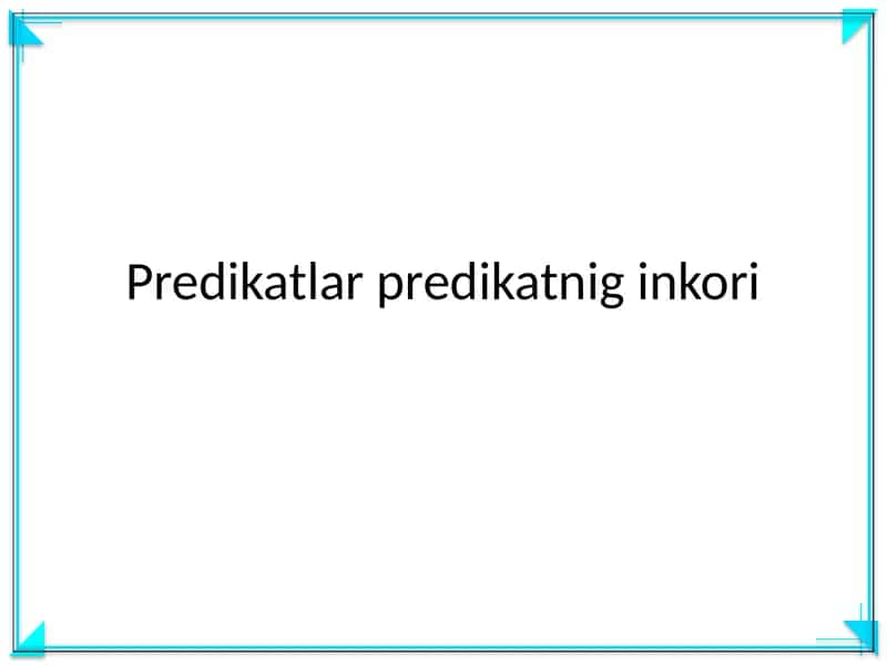 Predikatlar