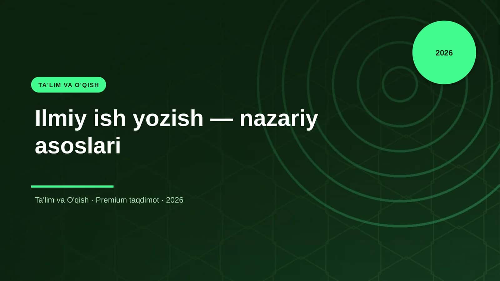 Ilmiy ish yozish — nazariy asoslari