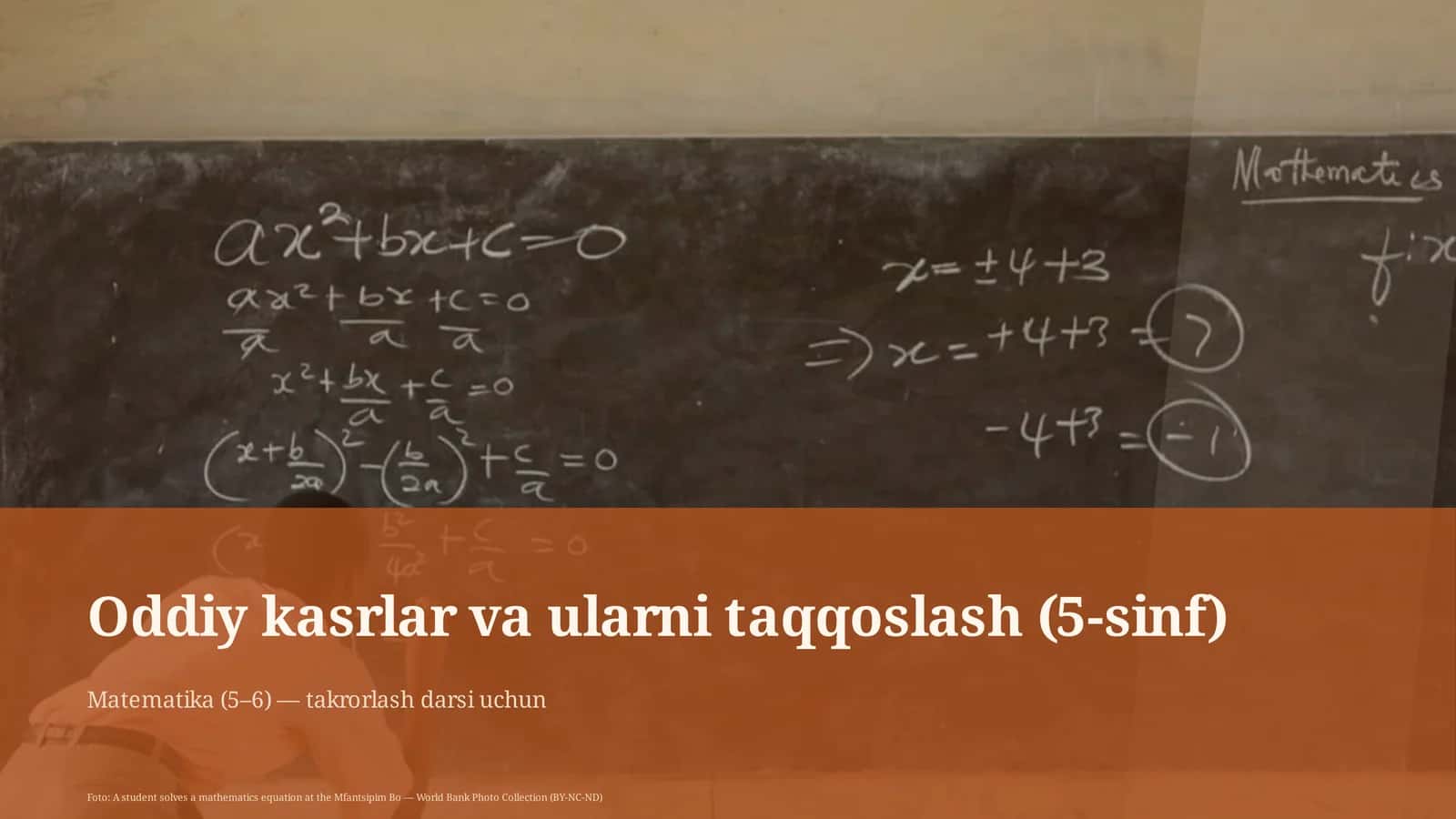 Oddiy kasrlar va ularni taqqoslash (5-sinf)