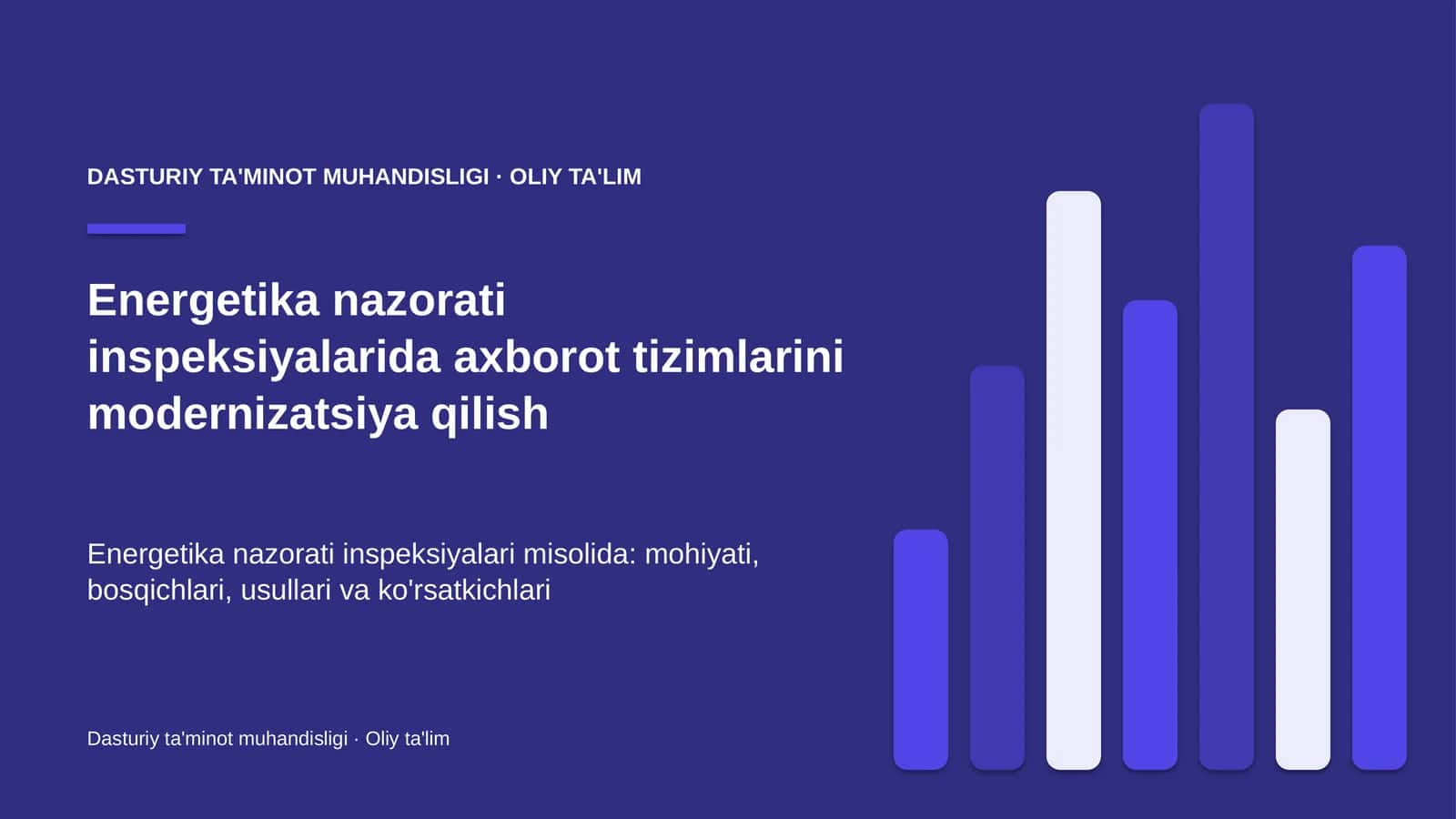 Energetika nazorati inspeksiyalarida axborot tizimlarini modernizatsiya qilish