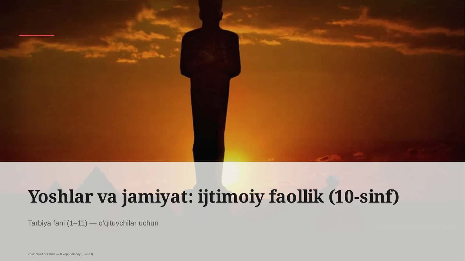 Yoshlar va jamiyat: ijtimoiy faollik (10-sinf)