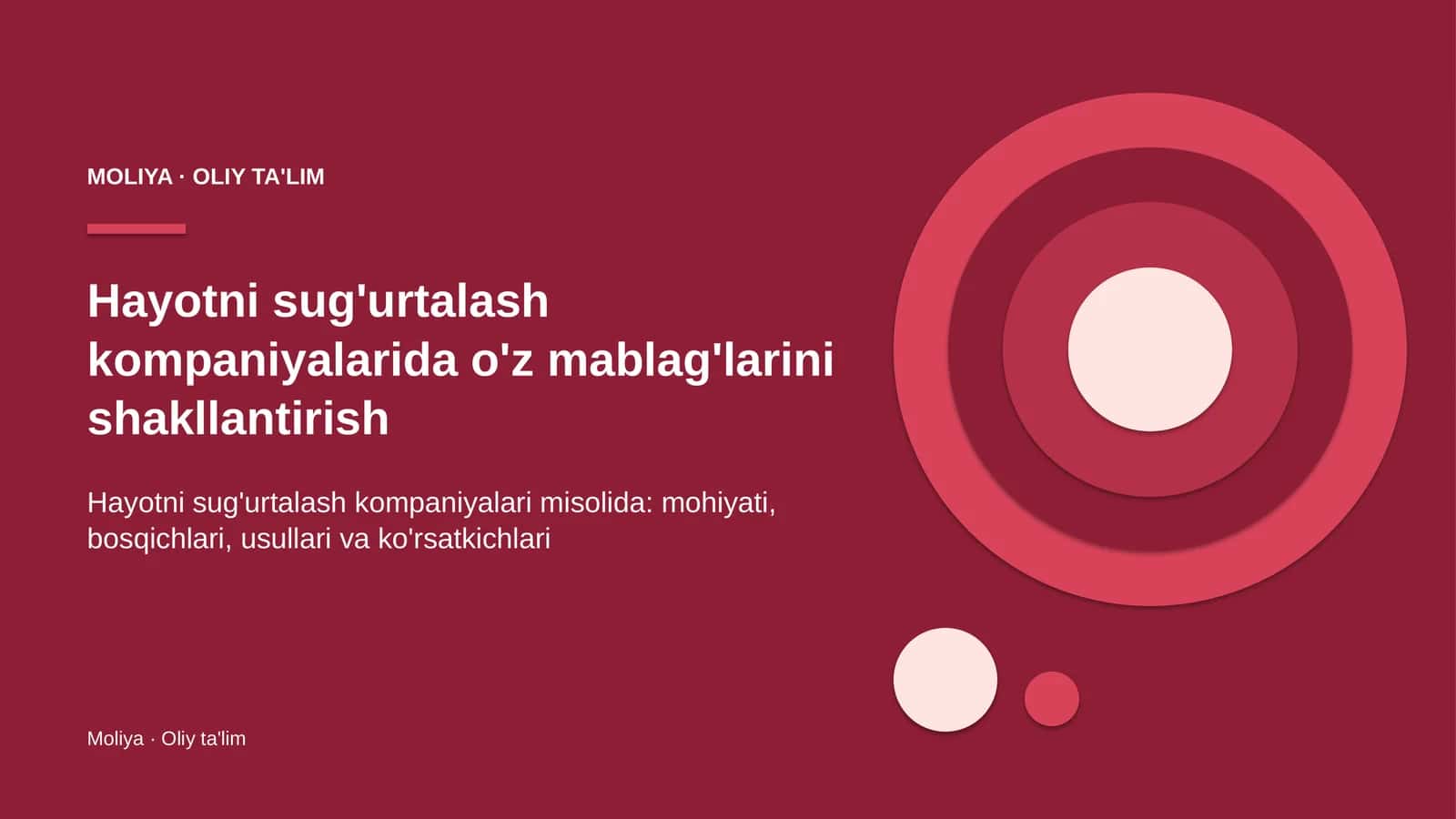 [Hayotni sug'urtalash kompaniyalarida o'z mablag'larini shakllantirish]