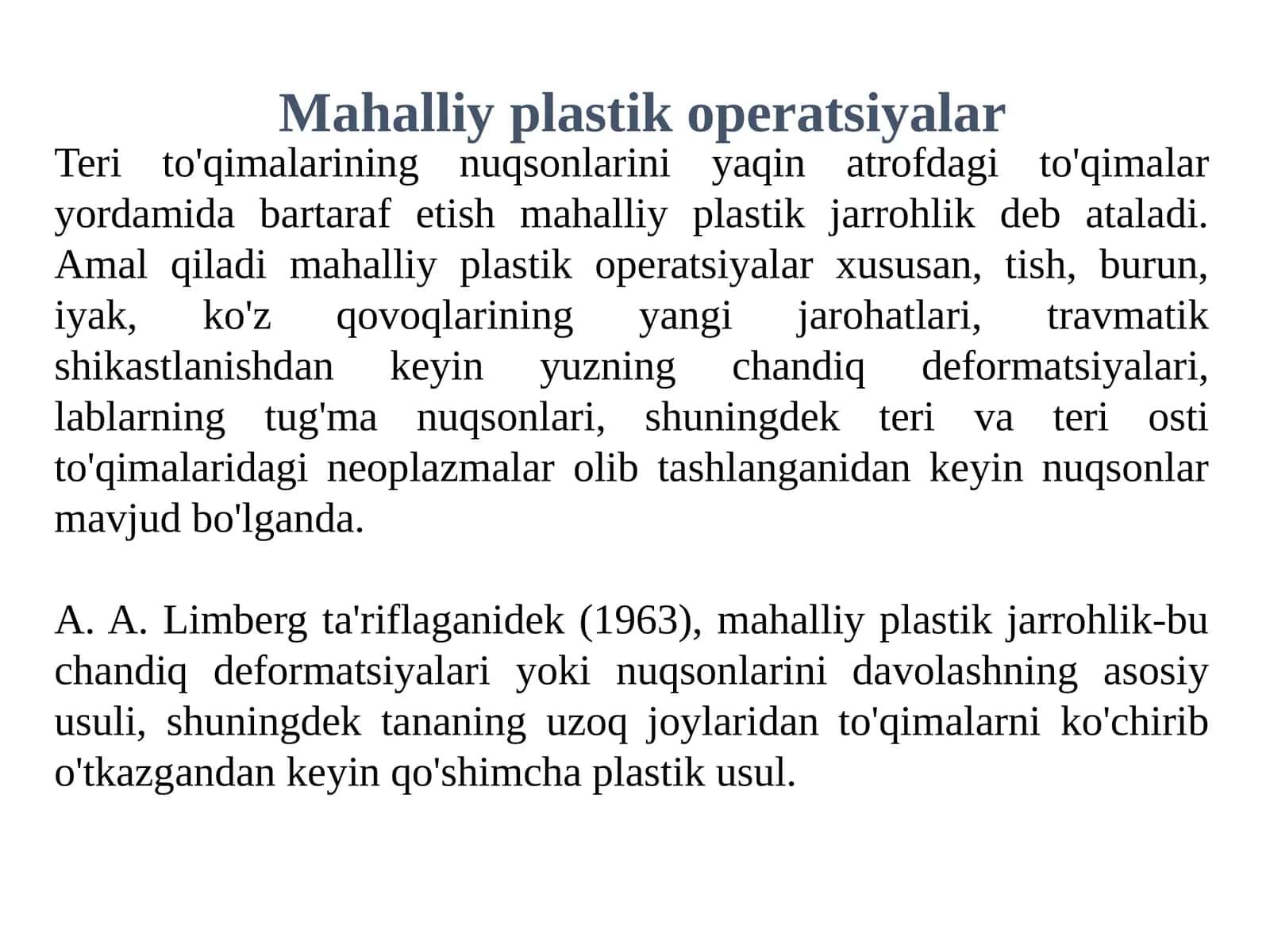 Mahalliy plastik jarrohlik