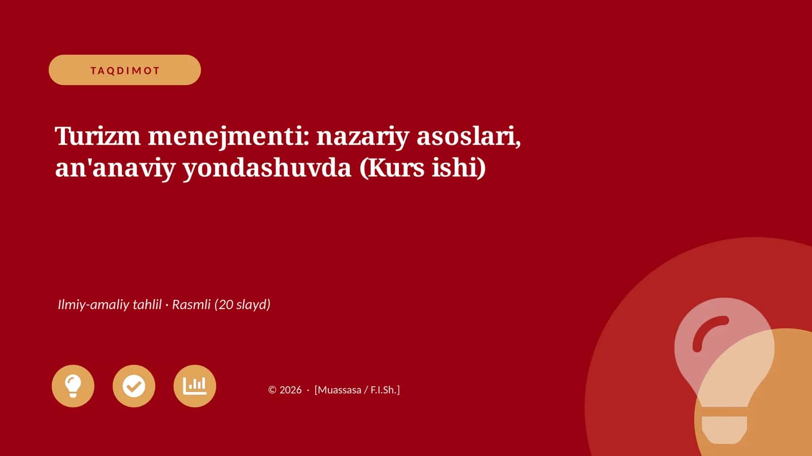 Turizm menejmenti: nazariy asoslari, an'anaviy yondashuvda (Kurs ishi)