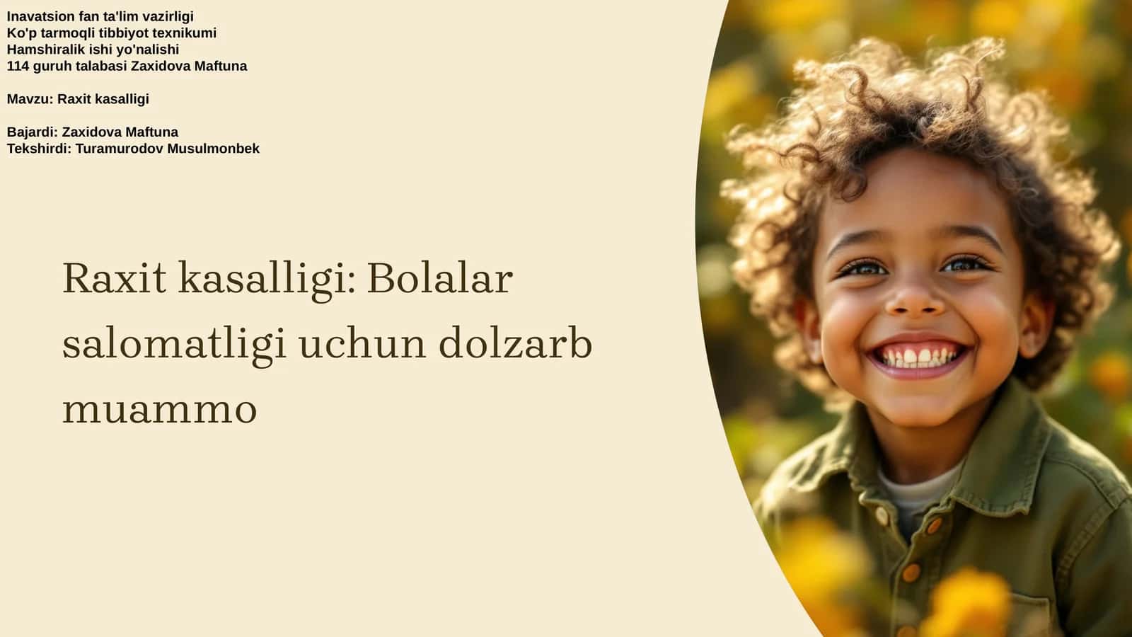 Raxit kasalligi: Bolalar salomatligi uchun dolzarb muammo