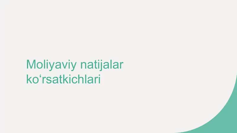Moliyaviy natijalar ko‘rsatkichlari