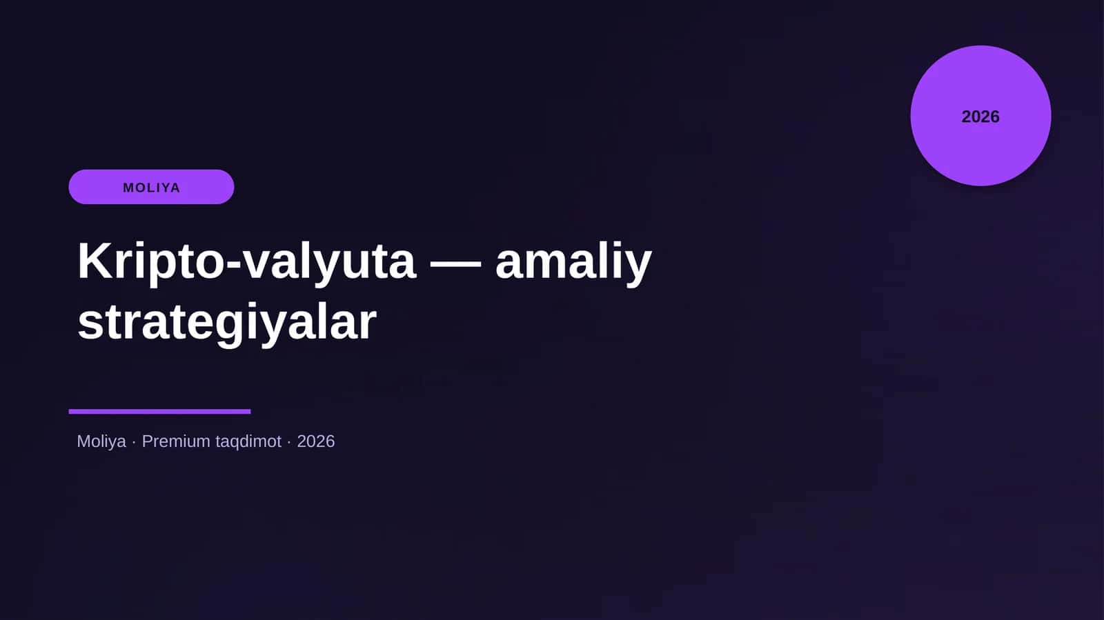Kripto-valyuta — amaliy strategiyalar