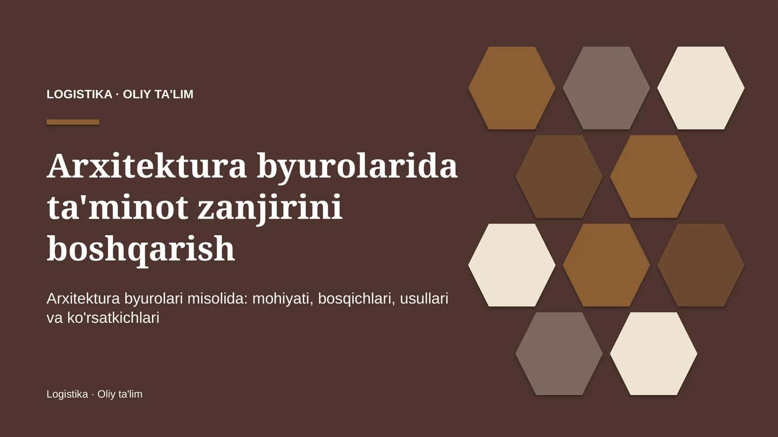 Arxitektura byurolarida ta'minot zanjirini boshqarish