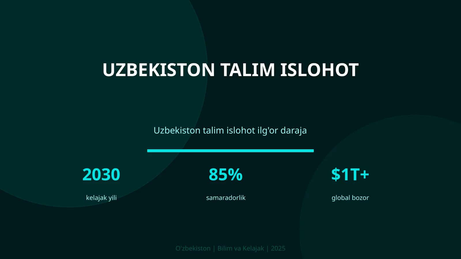 Uzbekiston talim islohot